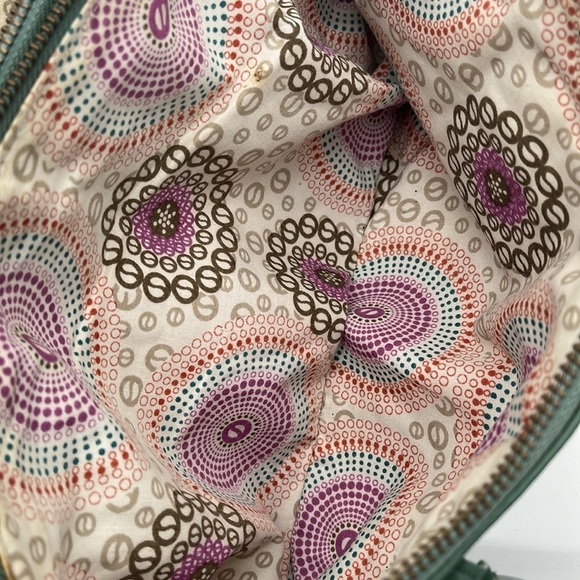 Latico Green Teal Triple Zippered Pocket Leather Shoulder Bag WEAR - Picture 10 of 11